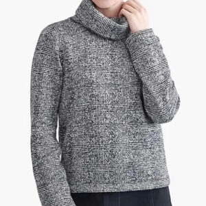 J. Crew Factory Funnel Neck Fleece Lined Pullover Sweater Plaid XS h1549